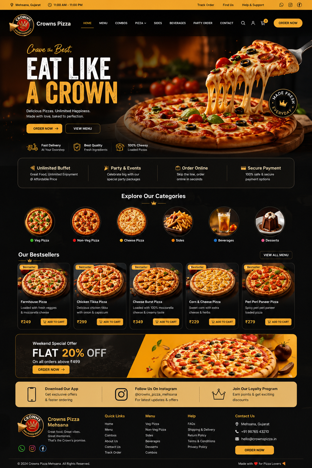 Crowns Pizza Mehsana
